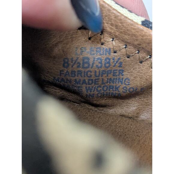 Lucky Brand Erin Slip On Ballet Flat Shoes Aztec Boho Black Beige Women Size 8.5 - Picture 8 of 8